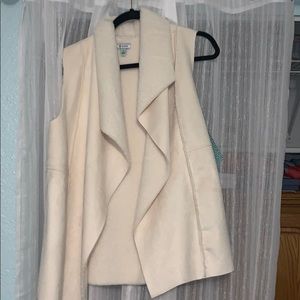 cream plush vest